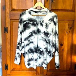 Black and White Tie Dye Choker Top